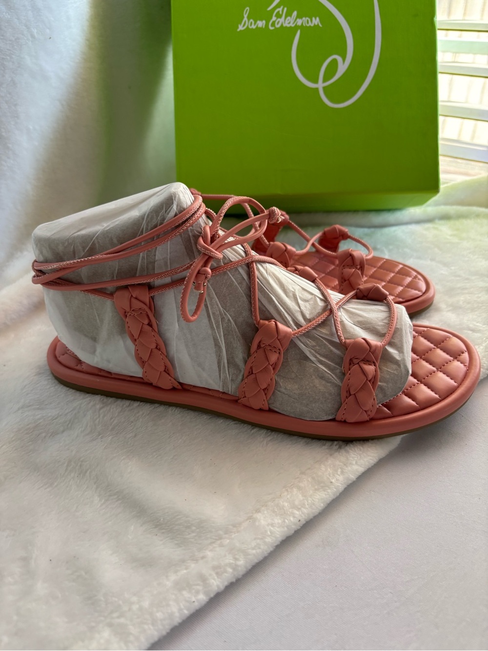 Sam Edelman Zariah Nappa Leather Gladiator Sandal Clay Size 10